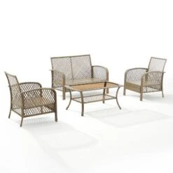 Tribeca 4pc Outdoor Wicker Conversation Set - Sand/Driftwood - Crosley 16 Tribeca 4pc Outdoor Wicker Conversation Set - Sand/Driftwood - Crosley -Crosley Sales Store GUEST 2eac0dfa 1f13 410d 9f30 e8444bd2b166