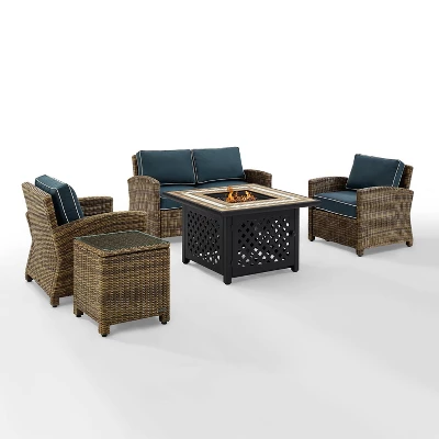 Crosley 5pc Bradenton Steel Outdoor Patio Fire Pit Furniture Set 6 Crosley 5pc Bradenton Steel Outdoor Patio Fire Pit Furniture Set - Image 6