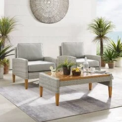 Capella Outdoor Wicker 3 Pc Set With Two Chairs And Coffee Table Gray/Acorn - Crosley 15 Capella Outdoor Wicker 3 Pc Set With Two Chairs And Coffee Table Gray/Acorn - Crosley -Crosley Sales Store GUEST 2f6323a8 2deb 4f38 b5d4 fa163efba1a2