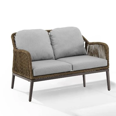 Haven 2pc Outdoor Wicker Conversation Set - Light Gray - Crosley 10 Haven 2pc Outdoor Wicker Conversation Set - Light Gray - Crosley - Image 10