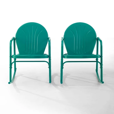 Griffith Set Of 2 Metal Rocking Chairs - Crosley 2 Griffith Set Of 2 Metal Rocking Chairs - Crosley - Image 2
