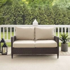 Kiawah Outdoor Wicker Loveseat Beige - Crosley 12 Kiawah Outdoor Wicker Loveseat Beige - Crosley -Crosley Sales Store GUEST 34770989 5fdd 4f65 ae25 2932021c1ace