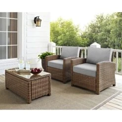 Bradenton 2pc Outdoor Wicker Armchair Set - Crosley
