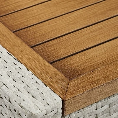 Capella Outdoor Wicker Side Table - Gray - Crosley 7 Capella Outdoor Wicker Side Table - Gray - Crosley - Image 7