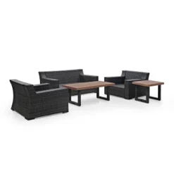 Beaufort 5pc Outdoor Wicker Conversation Set - Mist - Crosley -Crosley Sales Store GUEST 3602ac5b be9a 4295 ba48 748e2b4c788b