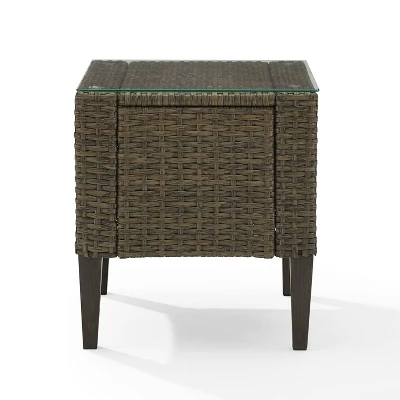 Rockport Outdoor Wicker Side Table - Light Brown - Crosley 4 Rockport Outdoor Wicker Side Table - Light Brown - Crosley - Image 4