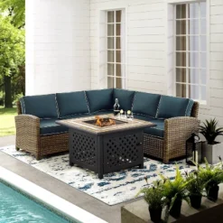 Bradenton 4pc Outdoor Wicker Sectional Set With Fire Table - Crosley 14 Bradenton 4pc Outdoor Wicker Sectional Set With Fire Table - Crosley -Crosley Sales Store GUEST 388dd036 4a29 4a10 9225 86973889c9ee