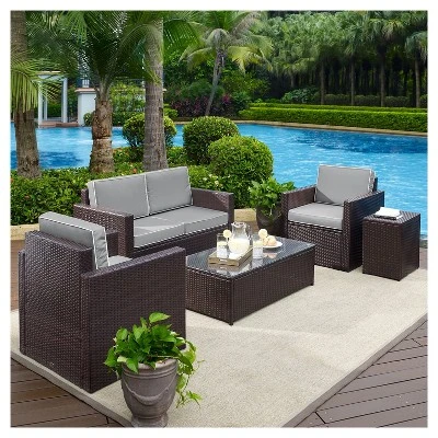 Palm Harbor 5pc All-Weather Wicker Patio Conversation Set - Crosley 6 Palm Harbor 5pc All-Weather Wicker Patio Conversation Set - Crosley - Image 6
