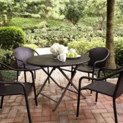 Palm Harbor 5pc Outdoor Wicker Dining Set - Brown - Crosley -Crosley Sales Store GUEST 3cc86ea5 6561 4719 8604 2886f32a7287