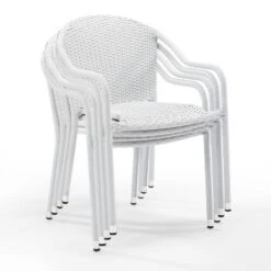 Palm Harbor 4pk Outdoor Wicker Stackable Chairs - White - Crosley -Crosley Sales Store GUEST 3d96665c 9ee4 46da 9ec4 ce64c1b214a5
