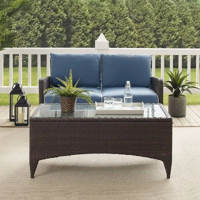 Kiawah 2pc Wicker Patio Seating Set - Blue - Crosley 5 Kiawah 2pc Wicker Patio Seating Set - Blue - Crosley - Image 5