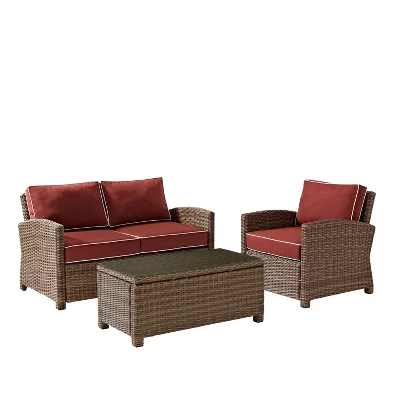 Bradenton 3pc Outdoor Conversation Set With Loveseat & Armchair With Coffee Table - Crosley 11 Bradenton 3pc Outdoor Conversation Set With Loveseat & Armchair With Coffee Table - Crosley - Image 11