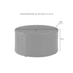 Catalina Outdoor Round Wicker Coffee Table - Brown - Crosley -Crosley Sales Store GUEST 40d1f2b4 4fc0 4894 97c8 875ca9e1646b