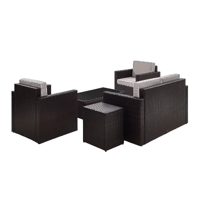 Palm Harbor 5pc All-Weather Wicker Patio Conversation Set - Crosley 1 Palm Harbor 5pc All-Weather Wicker Patio Conversation Set - Crosley