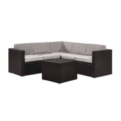 Palm Harbor 6pc Outdoor Wicker Sectional Set - Gray - Crosley 12 Palm Harbor 6pc Outdoor Wicker Sectional Set - Gray - Crosley -Crosley Sales Store GUEST 460b1167 5722 445f ae59 2e99d5068257