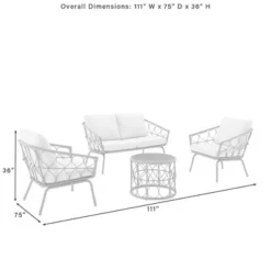 Juniper 4pc Outdoor Wicker Conversation Set - Cream/Natural -Crosley -Crosley Sales Store GUEST 4758487a 3320 4f91 ab72 c3ed738c6ed6