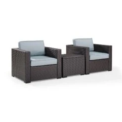 Biscayne 3pc Outdoor Wicker Seating Set - Mist - Crosley -Crosley Sales Store GUEST 48964259 b147 4d5a 8b64 9b848411e125