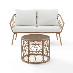 Juniper 2pc Outdoor Wicker Conversation Set With Loveseat & Coffee Table - Cream/Natural - Crosley 17 Juniper 2pc Outdoor Wicker Conversation Set With Loveseat & Coffee Table - Cream/Natural - Crosley -Crosley Sales Store GUEST 4a04f0be e2da 4900 9c01 18ef02cdab62