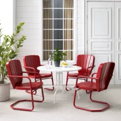 Ridgeland 5pc Outdoor Dining Set - Red - Crosley 12 Ridgeland 5pc Outdoor Dining Set - Red - Crosley -Crosley Sales Store GUEST 4b4581d4 2379 4c62 8139 7c27efedb75a