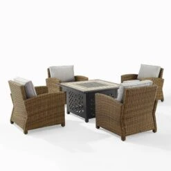 Bradenton 5pc Outdoor Wicker Arm Chair & Fire Table Set - Crosley 26 Bradenton 5pc Outdoor Wicker Arm Chair & Fire Table Set - Crosley -Crosley Sales Store GUEST 4b4d74dd 0973 412c 9e78 4eaa590e58ac