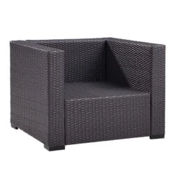 Biscayne Armchair With White Cushions - Brown/White - Crosley -Crosley Sales Store GUEST 4c24fe0b 19c0 498a 9b6c 9d5fd7bf84a0