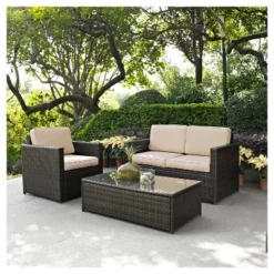 Palm Harbor 3pc All-Weather Wicker Patio Seating Set - Crosley -Crosley Sales Store GUEST 4c682de9 6730 4c71 8131 035756ef834a