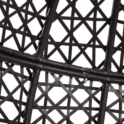 Calliope Indoor/Outdoor Wicker Hanging Egg Chair - Sand/Dark Brown - Crosley 9 Calliope Indoor/Outdoor Wicker Hanging Egg Chair - Sand/Dark Brown - Crosley - Image 9