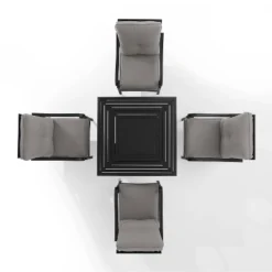 5pc Dahlia Outdoor Steel Fire Pit Set Taupe/Matte Black - Crosley -Crosley Sales Store GUEST 4f7d266b 2116 4115 839a 1002c6d7d146