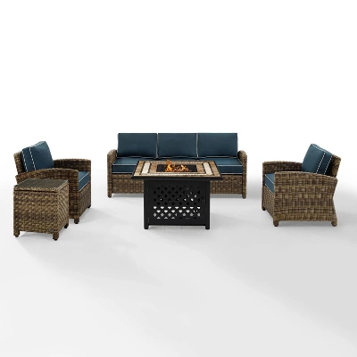 Bradenton 5pc Outdoor Wicker Conversation Set With Fire Table - Crosley 18 Bradenton 5pc Outdoor Wicker Conversation Set With Fire Table - Crosley - Image 18