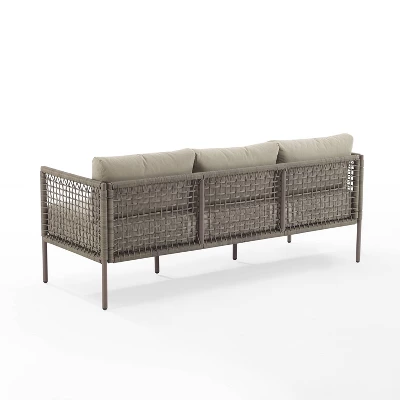Cali Bay Outdoor Wicker Sofa - Taupe/Light Brown - Crosley 8 Cali Bay Outdoor Wicker Sofa - Taupe/Light Brown - Crosley - Image 8