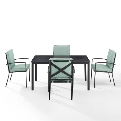 Kaplan 5pc Outdoor Dining Set With Arm Chairs Mist/Oil Rubbed Bronze - Crosley 1 Kaplan 5pc Outdoor Dining Set With Arm Chairs Mist/Oil Rubbed Bronze - Crosley