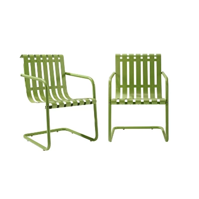 Gracie 2pk Outdoor Metal Chairs - Pastel Green - Crosley 2 Gracie 2pk Outdoor Metal Chairs - Pastel Green - Crosley - Image 2