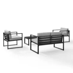 Hamilton Outdoor Metal 4 Piece Conversation Set - Matte Black - Crosley 12 Hamilton Outdoor Metal 4 Piece Conversation Set - Matte Black - Crosley -Crosley Sales Store GUEST 5683ced9 de51 4095 9eaa a519313b7c53