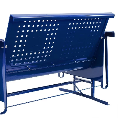 Bates Outdoor Metal Sofa Glider - Navy - Crosley 7 Bates Outdoor Metal Sofa Glider - Navy - Crosley - Image 7