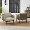 Southwick 2pk Outdoor Wicker Armchairs - Cream/Light Brown - Crosley