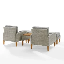 Capella 5pc Outdoor Wicker Chair Set - Gray - Crosley -Crosley Sales Store GUEST 595110e6 1128 4c8d a1c8 66cf1927c8bf