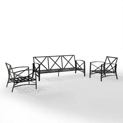 Kaplan 3pc Outdoor Sofa Set With Sofa & 2 Arm Chairs - Oatmeal - Crosley 3 Kaplan 3pc Outdoor Sofa Set With Sofa & 2 Arm Chairs - Oatmeal - Crosley - Image 3