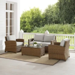 Bradenton 4pc Outdoor Wicker Conversation Set - Crosley -Crosley Sales Store GUEST 5be96b79 ee99 475d bad1 a36825cf24c6