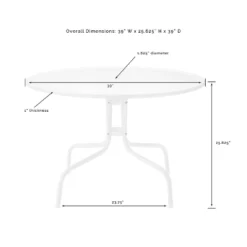 Griffith 40" Outdoor Round Dining Table - White Satin - Crosley -Crosley Sales Store GUEST 5d975dd0 e3b2 49ca bc06 024202828c04