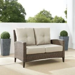 Rockport Outdoor Wicker High Back Loveseat - Crosley -Crosley Sales Store GUEST 5de61957 5e26 4069 8e91 045ba10a6528