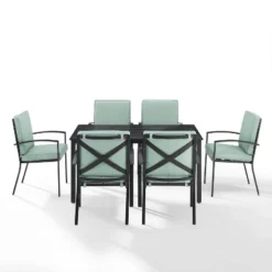 Kaplan 7pc Outdoor Dining Set With Arm Chairs Mist/Oil Rubbed Bronze - Crosley