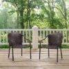 Palm Harbor 2pk Outdoor Wicker Stackable Chairs - Brown - Crosley