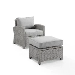 Bradenton 2pc Outdoor Wicker Arm Chair & Ottoman Set - Crosley -Crosley Sales Store GUEST 5eb45e47 bc52 46a6 adef 219fe2958185