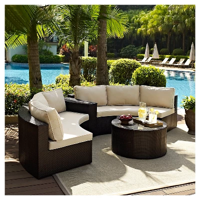Catalina 4pc Outdoor Wicker Seating Set - Sand - Crosley 5 Catalina 4pc Outdoor Wicker Seating Set - Sand - Crosley - Image 5