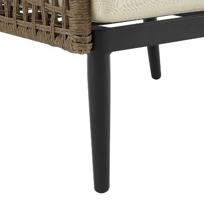 Southwick 5pc Outdoor Wicker Conversation Set With 4 Arm Chairs & Dante Fire Table - Cream/Light Brown - Crosley 8 Southwick 5pc Outdoor Wicker Conversation Set With 4 Arm Chairs & Dante Fire Table - Cream/Light Brown - Crosley - Image 8