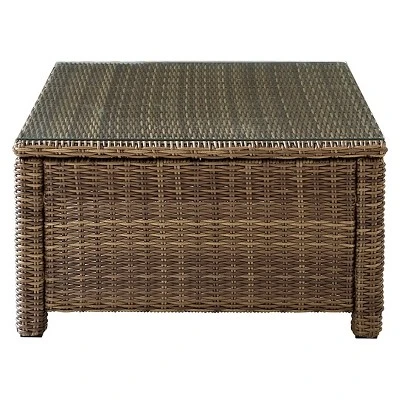 Crosley Bradenton Outdoor Wicker Sectional Glass Top Coffee Table 1 Crosley Bradenton Outdoor Wicker Sectional Glass Top Coffee Table