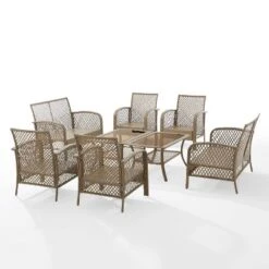 Tribeca 8pc Outdoor Wicker Conversation Set - Sand/Driftwood - Crosley -Crosley Sales Store GUEST 65ae9b4f 8051 4de0 a769 991152bef3a4