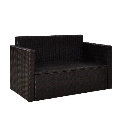 Palm Harbor Outdoor Wicker Loveseat In Brown With Gray Cushions - Crosley 5 Palm Harbor Outdoor Wicker Loveseat In Brown With Gray Cushions - Crosley - Image 5