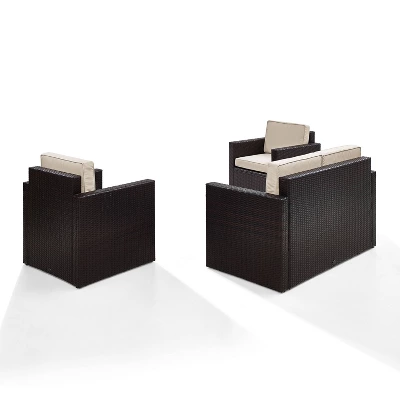 Palm Harbor 3pc All-Weather Wicker Patio Seating Set Sand - Crosley 5 Palm Harbor 3pc All-Weather Wicker Patio Seating Set Sand - Crosley - Image 5