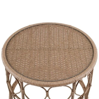 Juniper 2pc Outdoor Wicker Conversation Set With Loveseat & Coffee Table - Cream/Natural - Crosley 10 Juniper 2pc Outdoor Wicker Conversation Set With Loveseat & Coffee Table - Cream/Natural - Crosley - Image 10